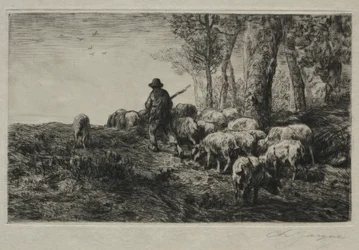 En flock svin, 1880.