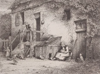 Framför huset, 1845.
