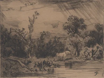 Landskap med åskväder, 1848.