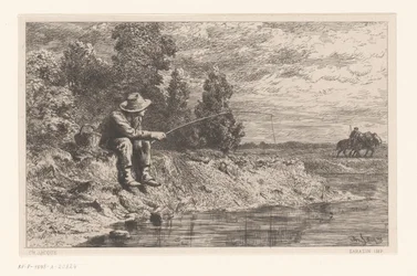 Fiskare på vattnet Peche au gardon