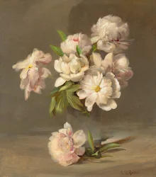 Pioner i en vas, ca 1885 (olja på duk)
