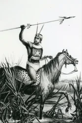 Chief of the Charruas från "Pitoresque and Historical trip to Brazil" av Jean Baptiste Debret, 1834