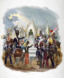 Olika franska arméuniformer och regementen, 1823.