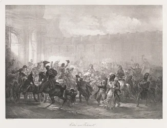 Tuileriernas inträde, tidigt 1800-tal (litho)