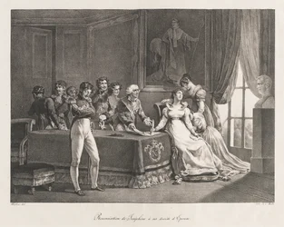Josephine avsäger sig sina rättigheter, tidigt 1800-talet (litho)