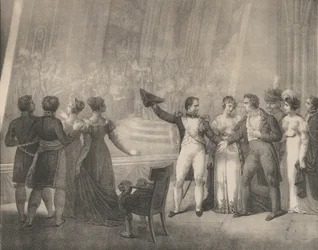 Napoleon och Josephine på besök i Davids studio, 4 januari 1808, ca. 1820-30.