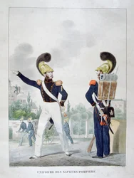Uniform av militära sapper-brandmän, Frankrike, 1823