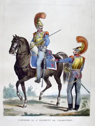 Uniform från 1:a regementet av Carabiniers, Frankrike, 1823.