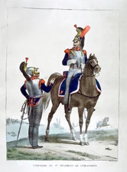 Uniform från 1:a regementet av chassörer, Frankrike, 1823.