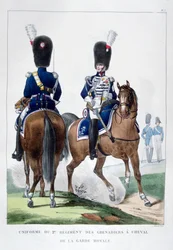 Uniform från 2:a regementet av hästgrenadjärer, Frankrike, 1823.