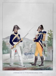 Uniform av de kungliga fotgendarmerna, Frankrike, 1823.