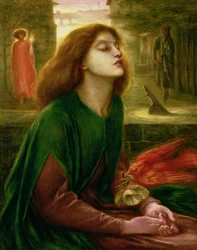 Kopia av Beata Beatrix av Dante Gabriel Rossetti (1828-82), ca 1900-10 (olja på duk)