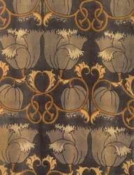 Vallmo, tillverkad av G.P. & J Baker, ca 1888 (tryckt sammetsmönster) (detalj)