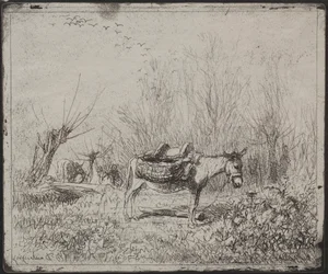 A Donkey in the Field, originalavtryck 1862, tryckt 1921.