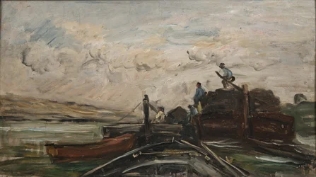 Pråmar på en flod, c.1865