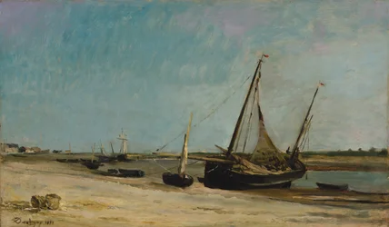 Båtar på havskusten vid Étaples, 1871.