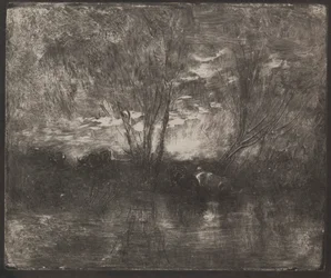 Cows at a Watering Place, originalavtryck 1862, tryckt 1921.