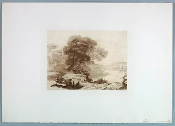 Teckning, Landskap (efter Claude Lorraine), 1849