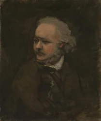Porträtt av målaren Honoré Daumier 1808-1879, ca. 1876