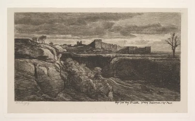Ruinerna av slottet Crémieux Isère, 1850.