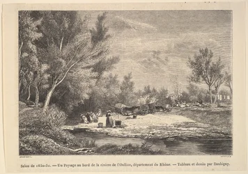 Salong de 1850-51. Landskap längs stranden av floden Oullins, 1850-51.