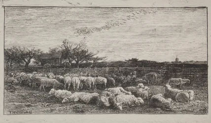 The Large Sheepfold, originalavtryck 1862, tryckt 1921.