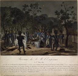 Napoleons återkomst från Elba. Napoleons bivack vid Golfe-Juan den 1 mars 1815, 1815