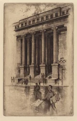 Veranda, Old Custom House, Wall Street, 1905.