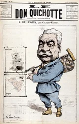 Ferdinand de Lesseps - av Gilbert-Martin, i "Le Don Quijote" av 1882-09-01