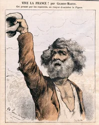 Omslag till "" Le Don Quixote", Satirical in Colors: Länge leve Frankrike - Amnesti, patriation - Illustration av Charles Gilbert-Martin (1839-1905)