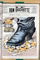 Omslag till "" Le Don Quixote "", nummer 213, färgsatirisk