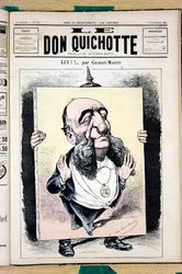 Omslag till ""Le Don Quixote"", nummer 702, satirisk i färg
