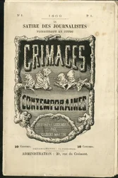 Illustration av Charles Gilbert-Martin (1839-1905) för omslaget till "" Contemporary Grimaces""
