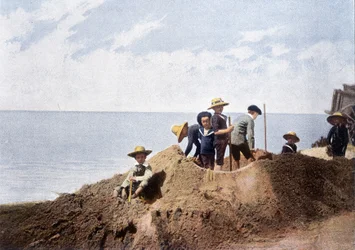 Efemär befästning. Gravyr av Gillot, cirka 1900.