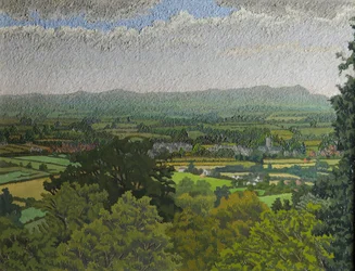 The Malvern Hills, Worcestershire (olja på duk)