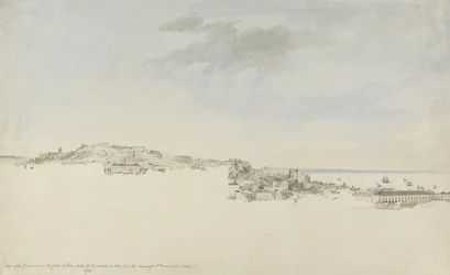 Lissabon, från klostret St. Francis da Citadel, 1774 (wc med penna och bläck över grafit på papper)