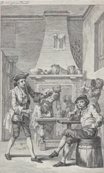Frontispice till Tobias Smolletts Roderick Random, 1748.