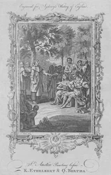 St. Augustine predikar inför kung Ethelbert och drottning Bertha, 1773.
