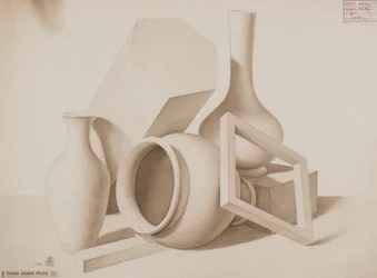 Studie [Vaser, fyrkantiga och hexagon], c.1881 (tvättritning)