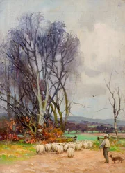 Utsikt från Strathmartine Road, Downfield, Dundee (olja på duk)