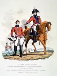 Uniformer för soldater i Royal Staff Corps, ur "Det brittiska imperiets dräkter enligt de senaste bestämmelserna", utgiven 1813