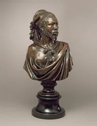Porträttbyst av Said Abdullah av Mayac, kungariket Darfur, Sudan, 1848 (brons)