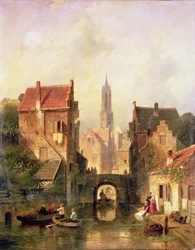 En holländsk kanalscen, 1866