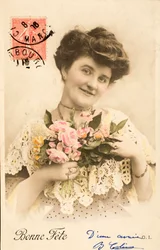 Gammalt vykort/Happy party