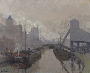 Canal de Roubaix, ca 1910 (olja på duk)