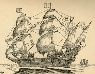 En elisabethansk galleon, 1931