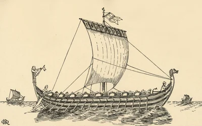 Normanskeppet baserat på Bayeuxtapeten, 1931
