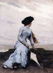 Tittar ut mot havet,
