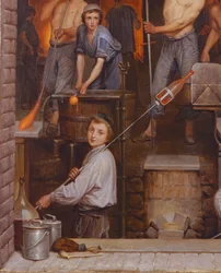 Inredning av en ugn, 1865 olja på duk detalj av 191514