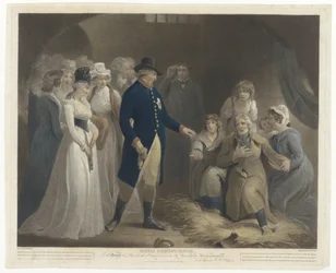 George III besöker Dorchester-fängelset med sin familj Royal Beneficence (titel på objekt)